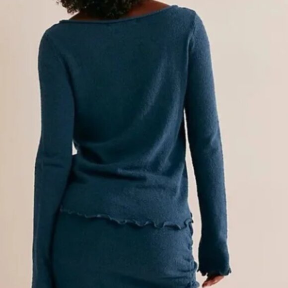 Free people beach Cabo Sweater Skirt Set - Sparkling Indigo NWT - Picture 2 of 10